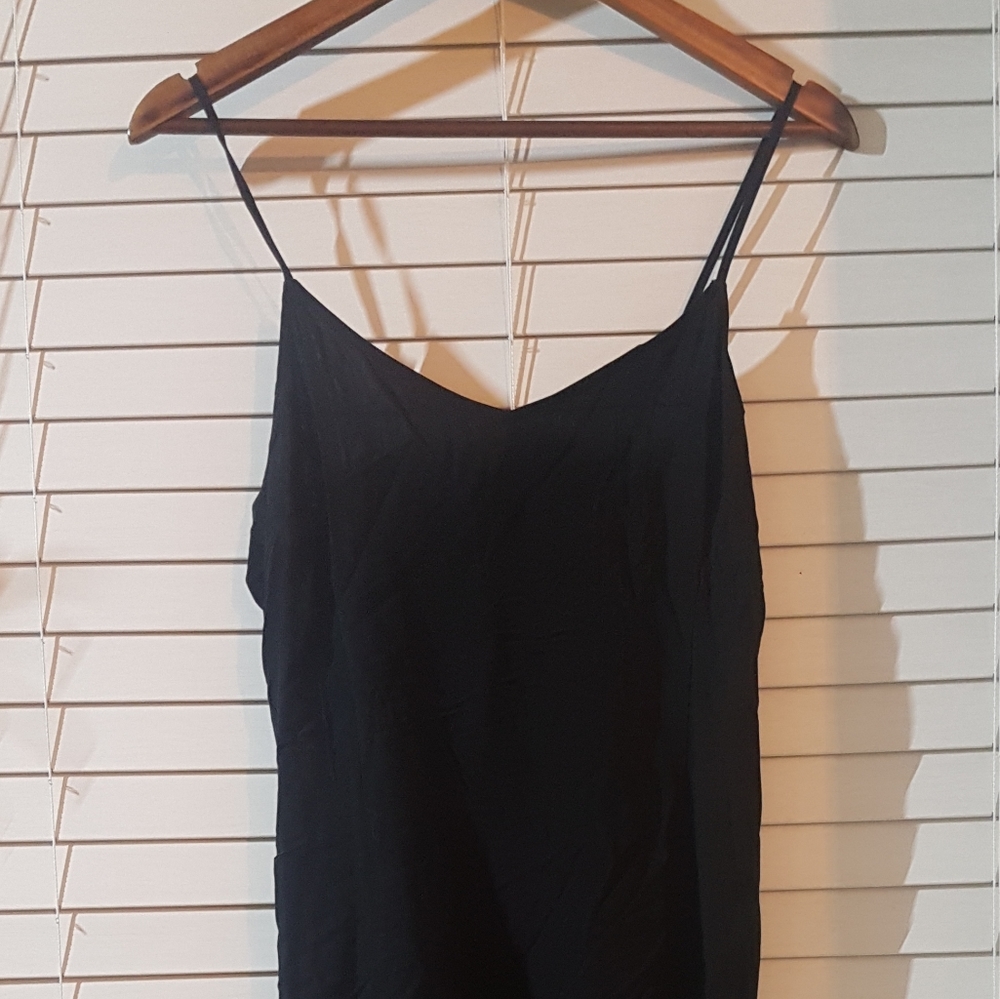 NWT Size M Old Navy black rayon cami slip dress
